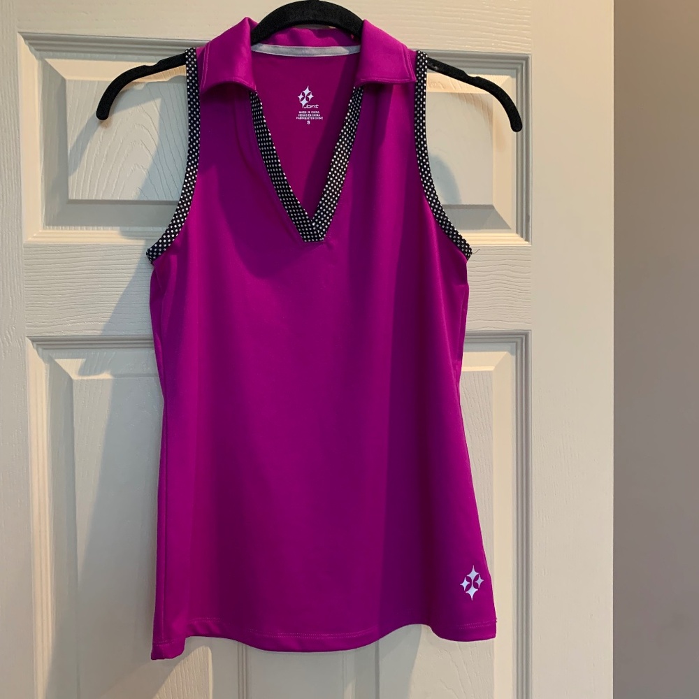 JoFit Magenta/Black/White Sleeveless Top sz S